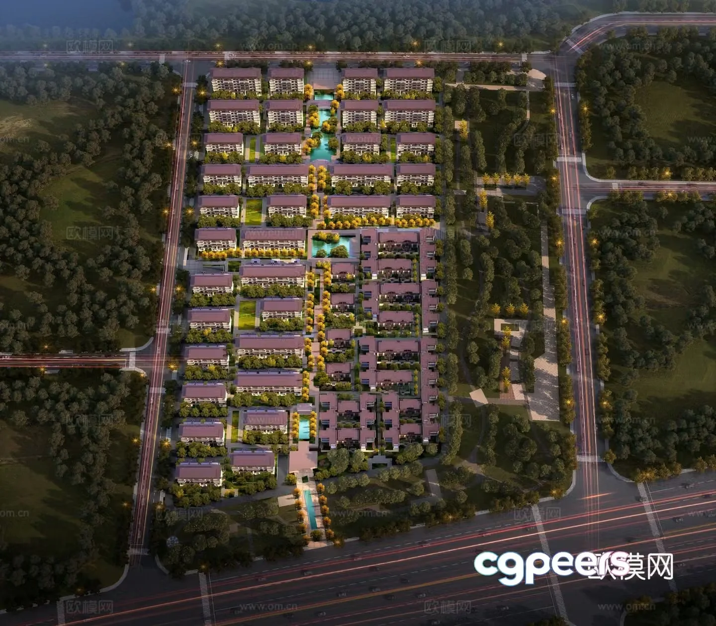 New Chinese style residential area aerial view 3D model