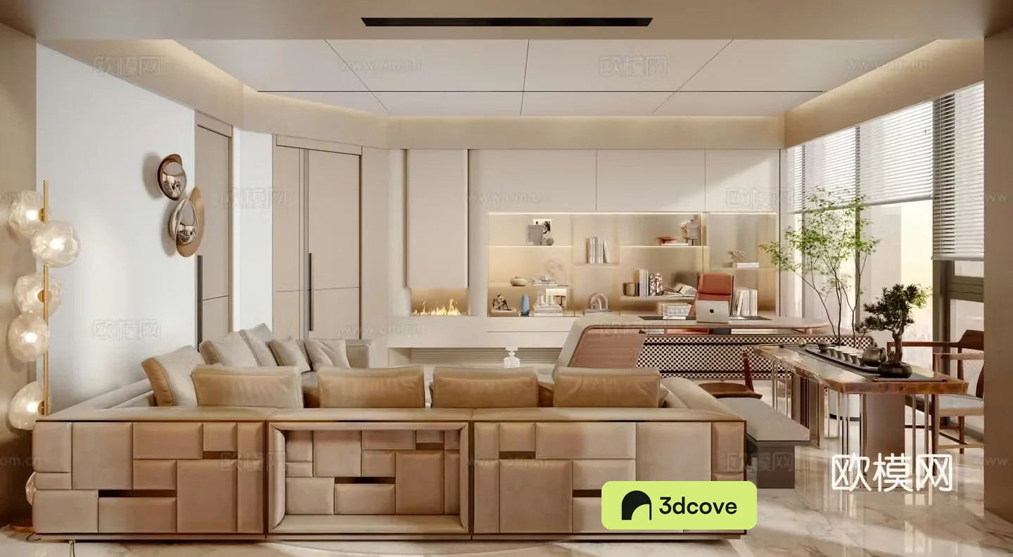 Modern light luxury chairman office
