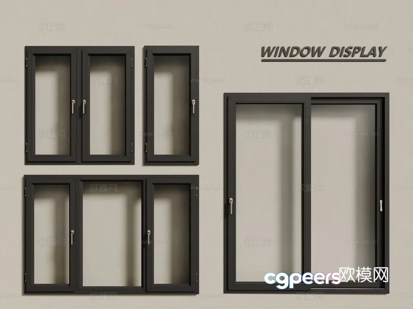 Modern windows aluminum alloy windows casement windows floor-to-ceiling windows sliding windows 3d model