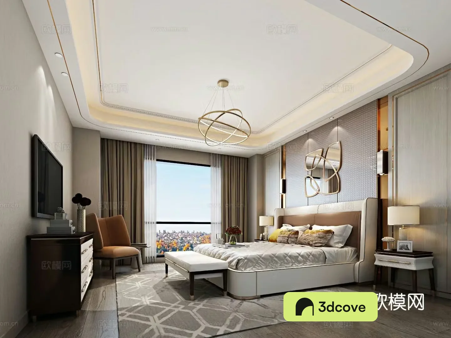 Light luxury bedroom master bedroom