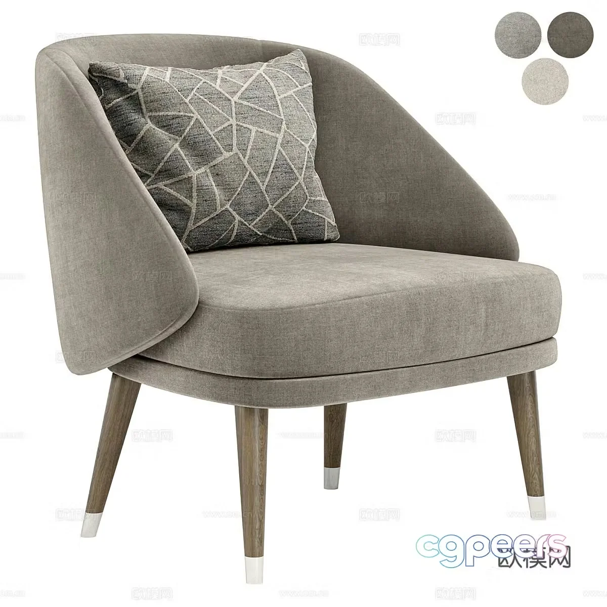 Modern Italian fabric armchair 3d model