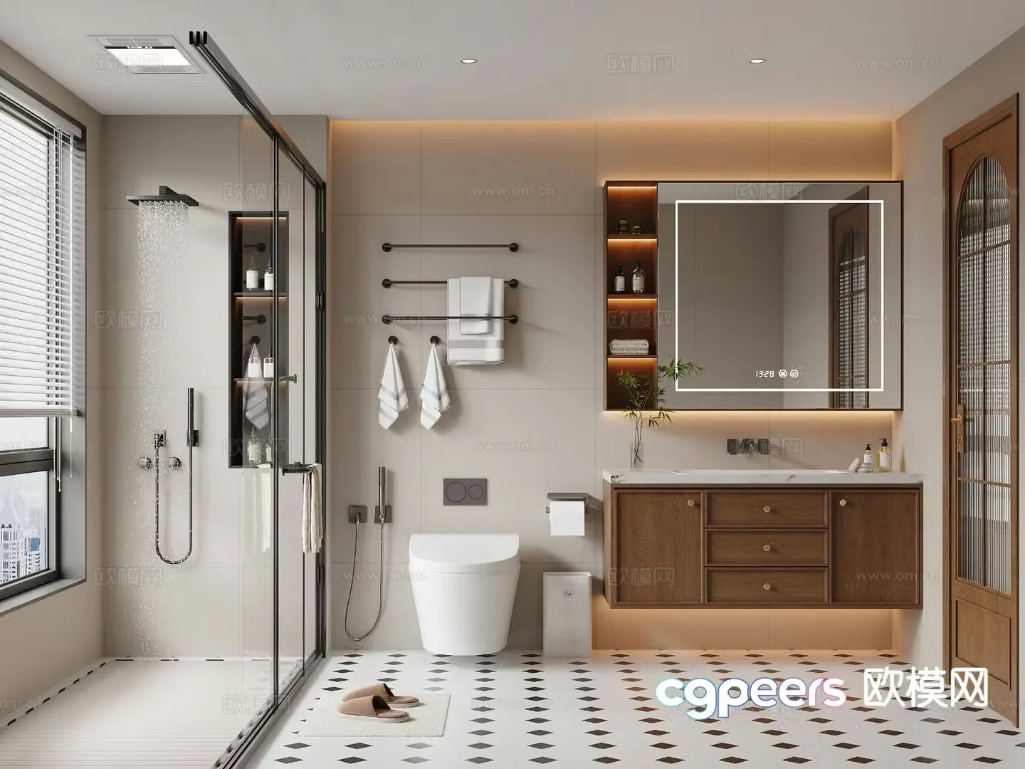 Medieval style bathroom bathroom 3d model