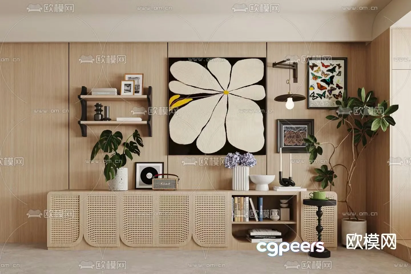 Middle-aged TV cabinet 3D model