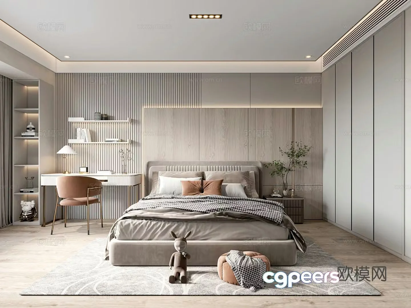 Modern bedroom second bedroom 3d model