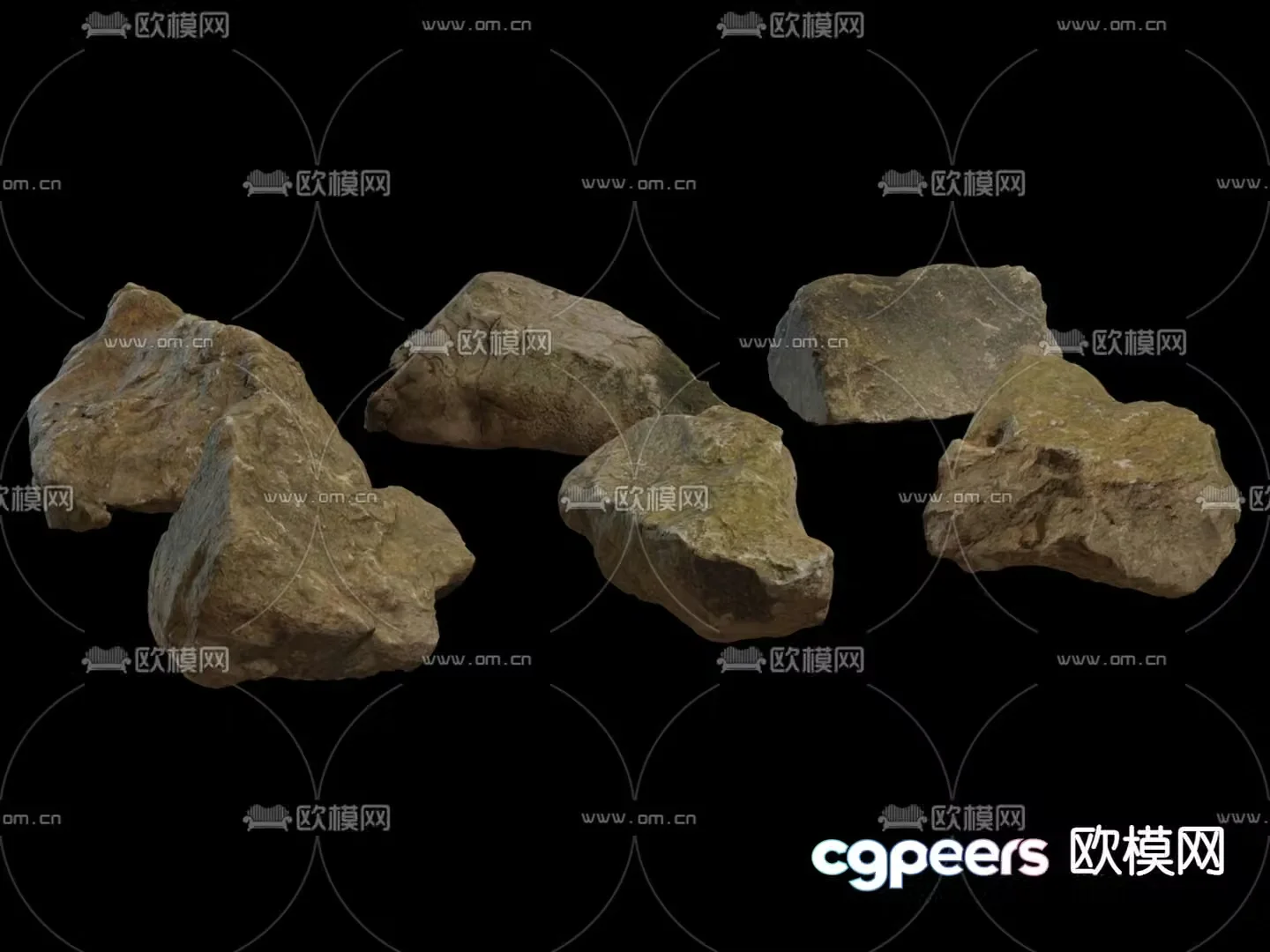 Landscape stone stone stone combination 3d model