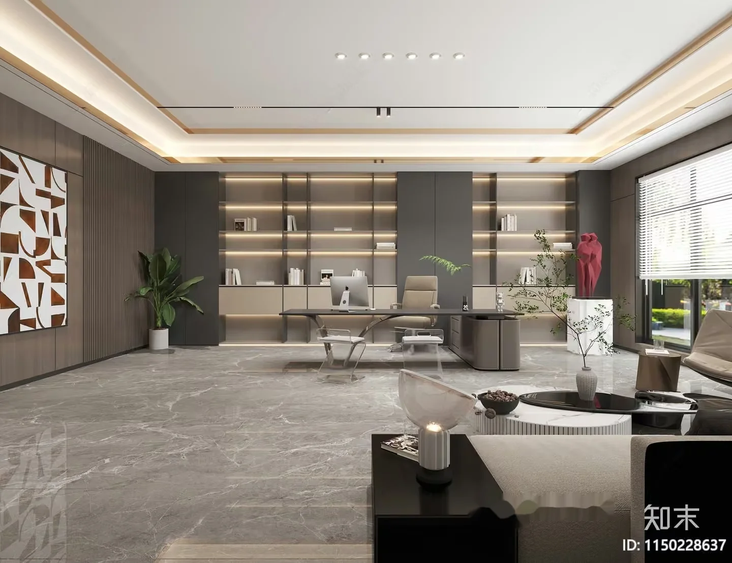 Modern Office Space 3D Model – 16002 – VRAY Render