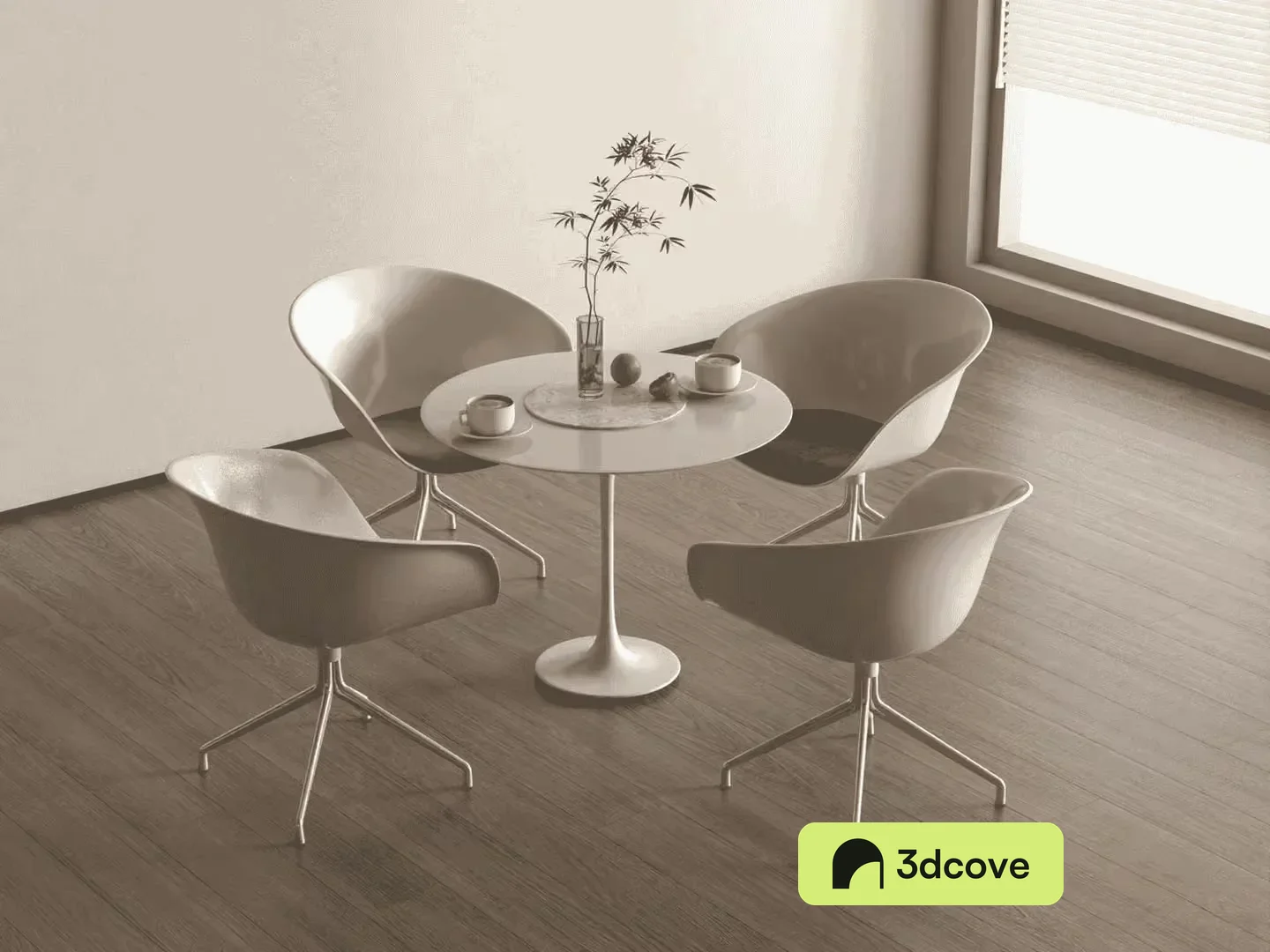 A White Table With Four Chairs