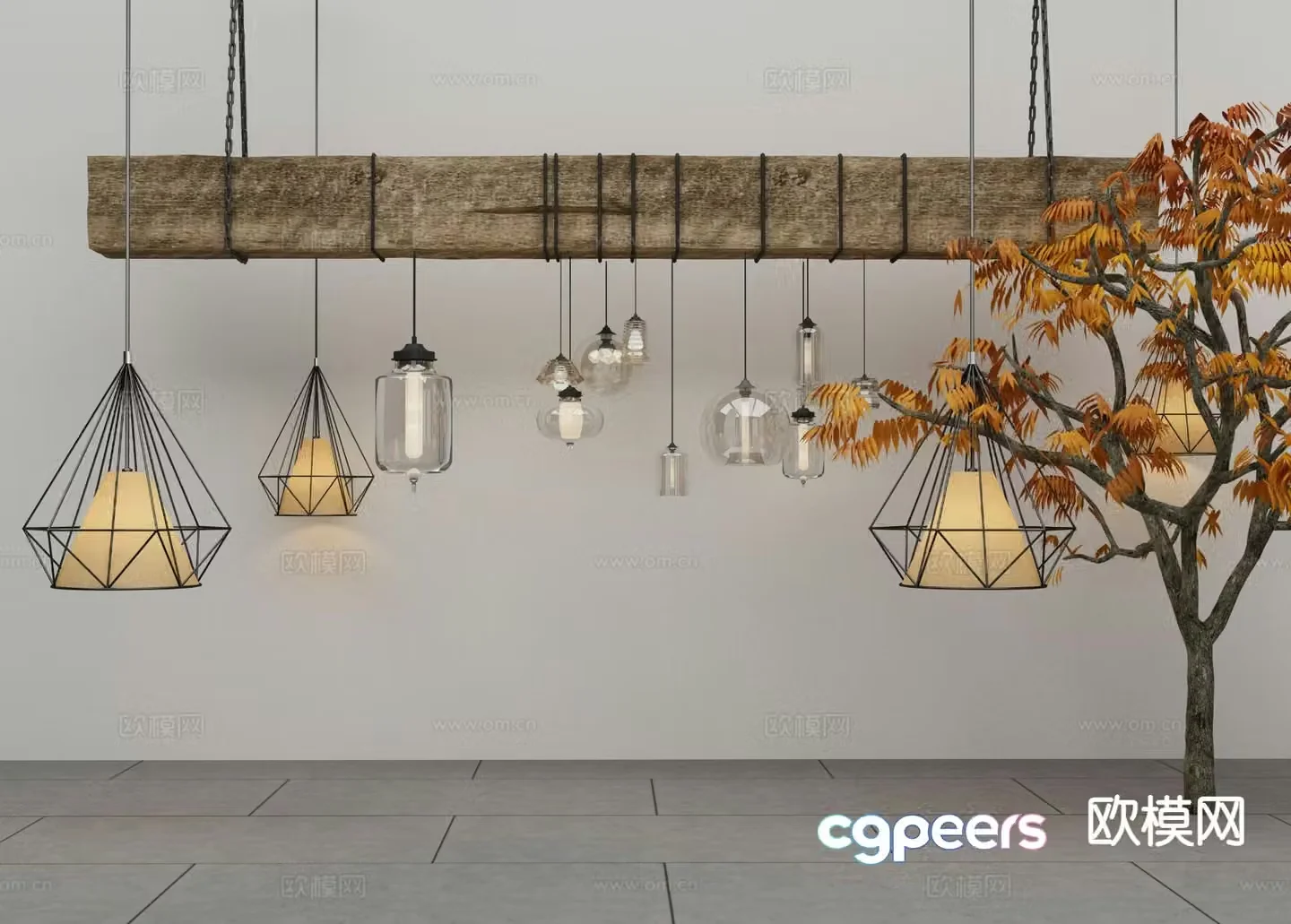 New Chinese style chandelier 3d model