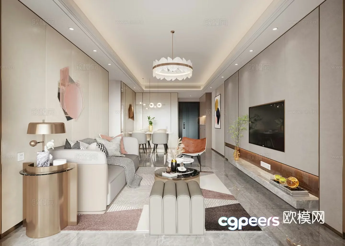 Modern guest restaurant 3d model