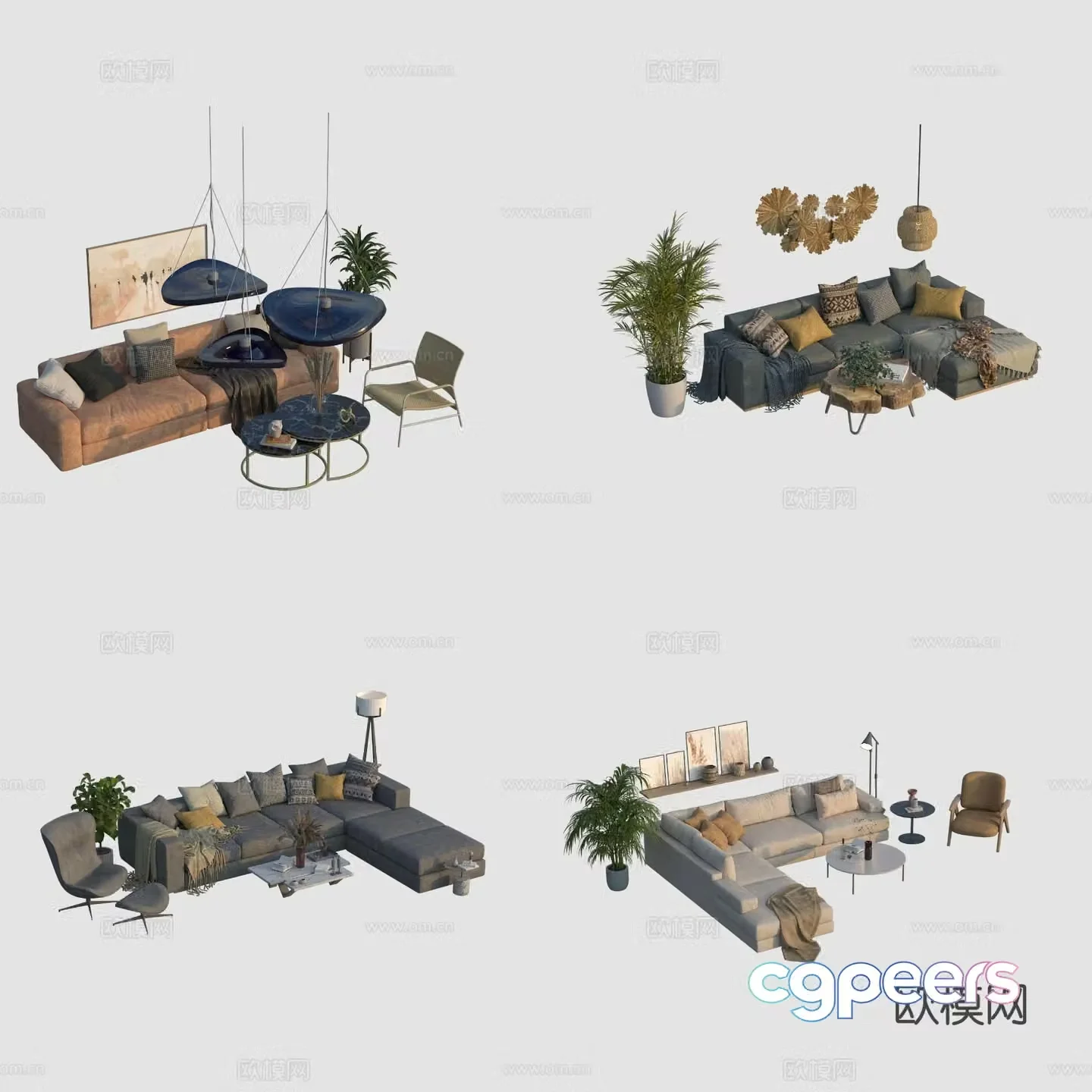 Wabi Sabi modular sofa corner sofa 3d model