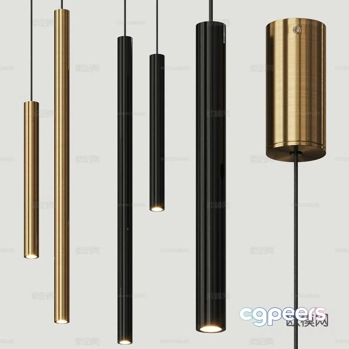 Light luxury chandelier 3d model