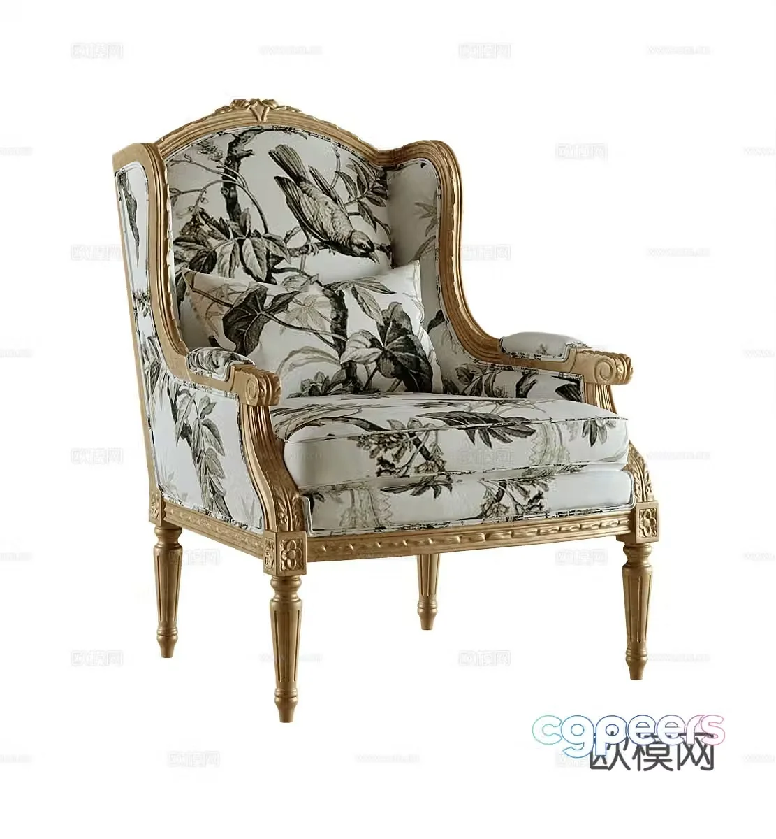 French lounge chair 3d model