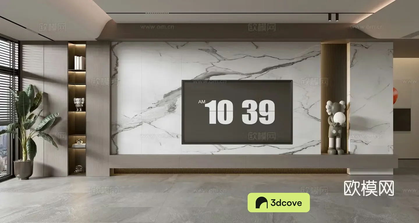 Modern TV background wall TV wall full wall TV cabinet
