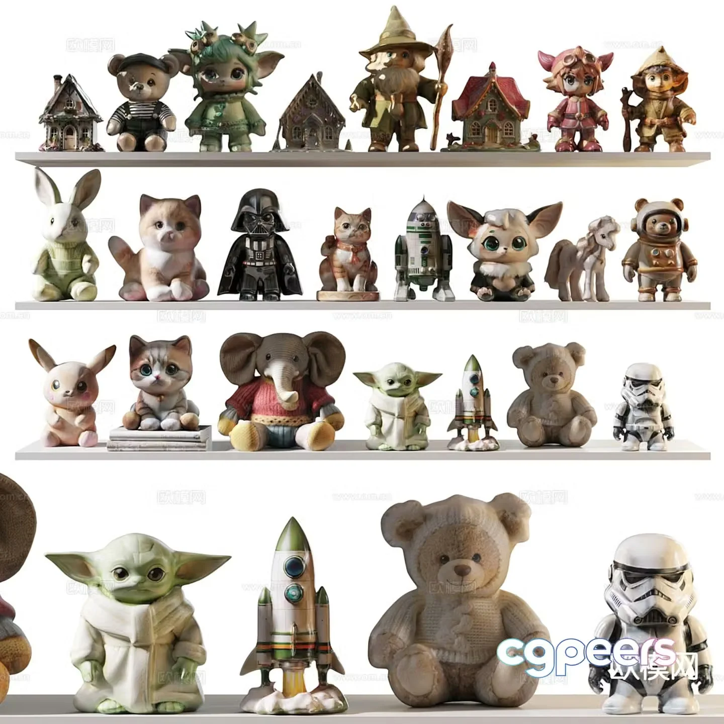Modern figure toys 3d model