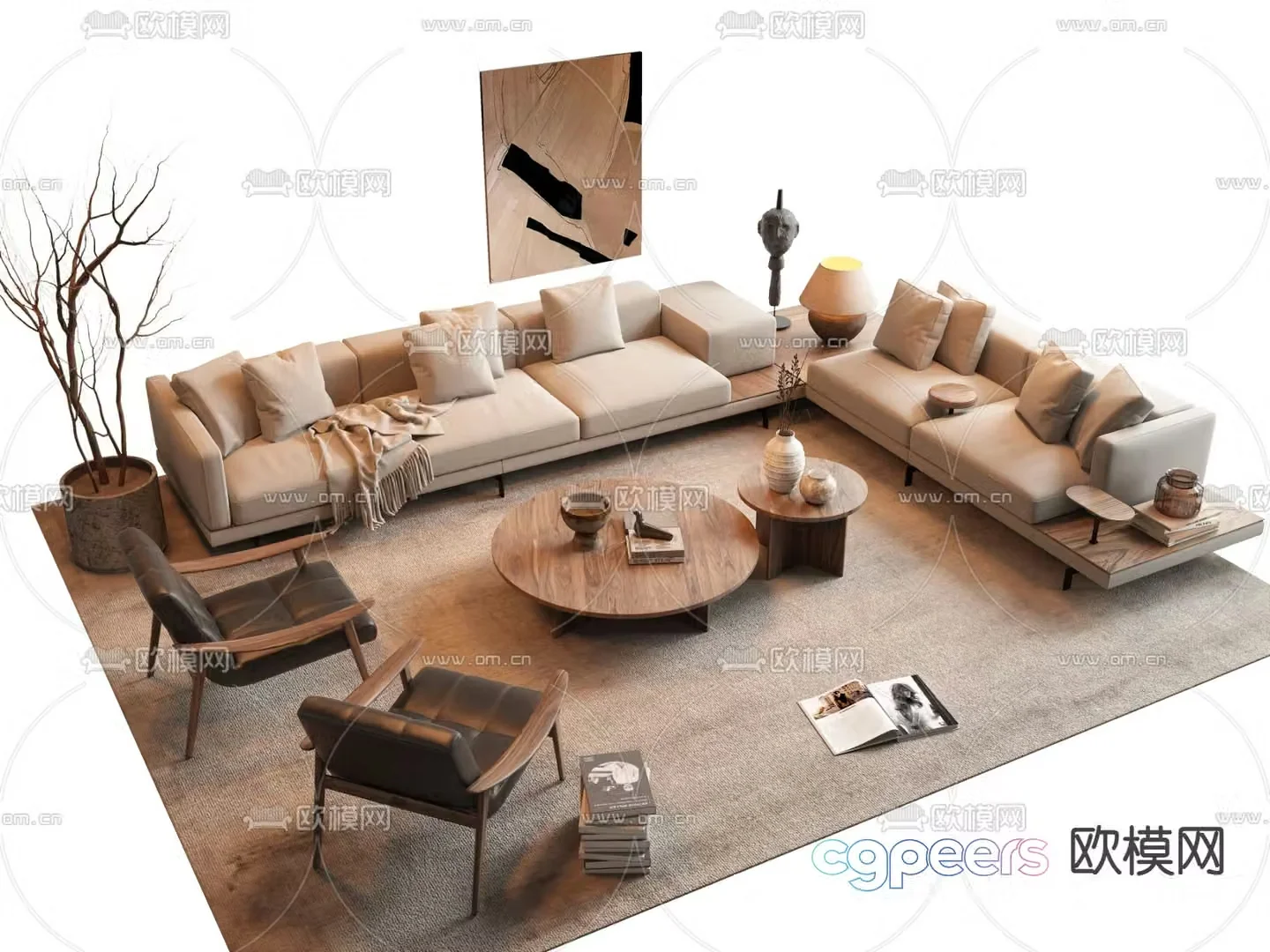 Wabi Sabi modular sofa corner sofa 3d model