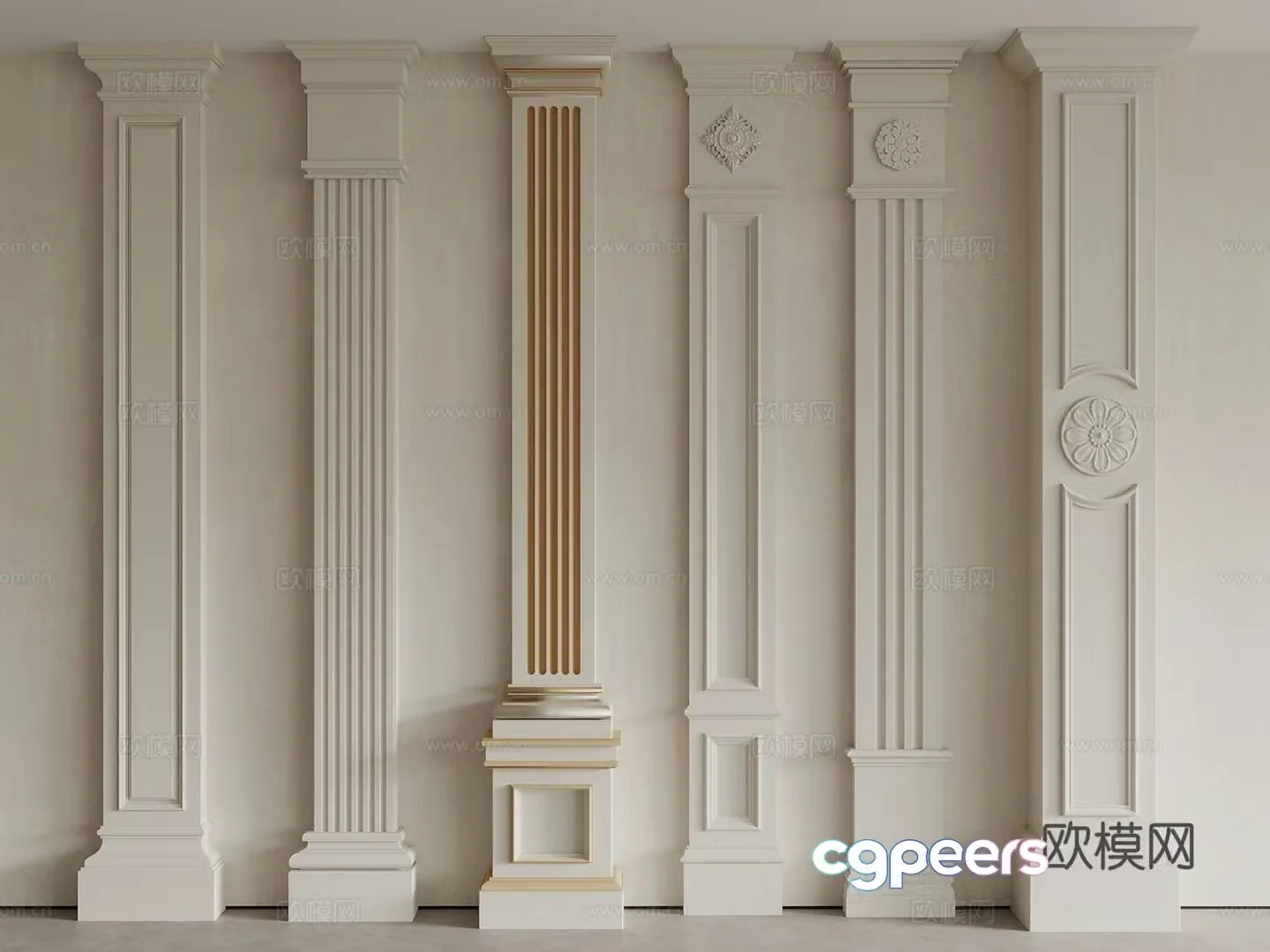 European column Roman column Simple European column Gypsum column 3D model