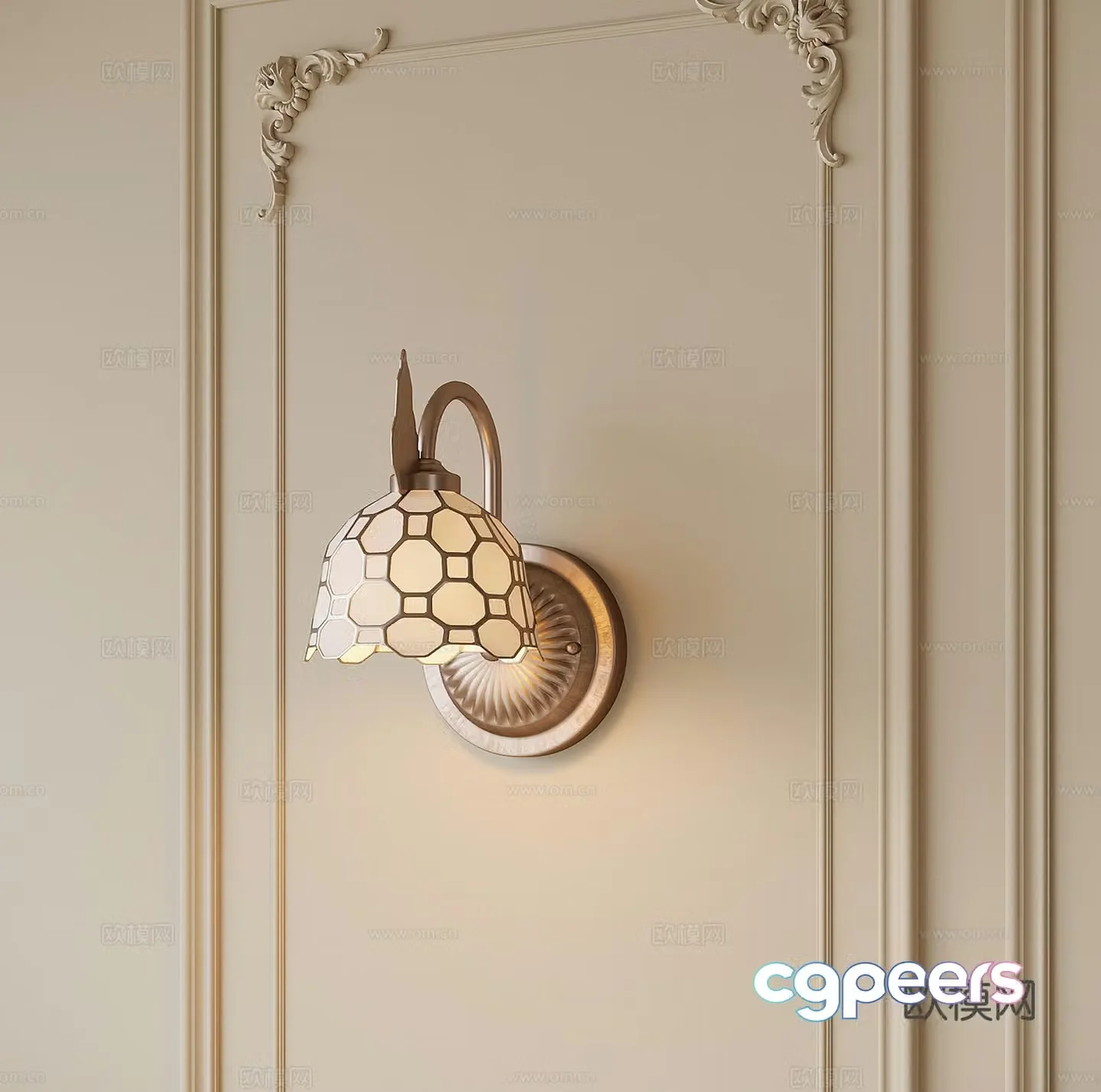French wall lamp 3d model