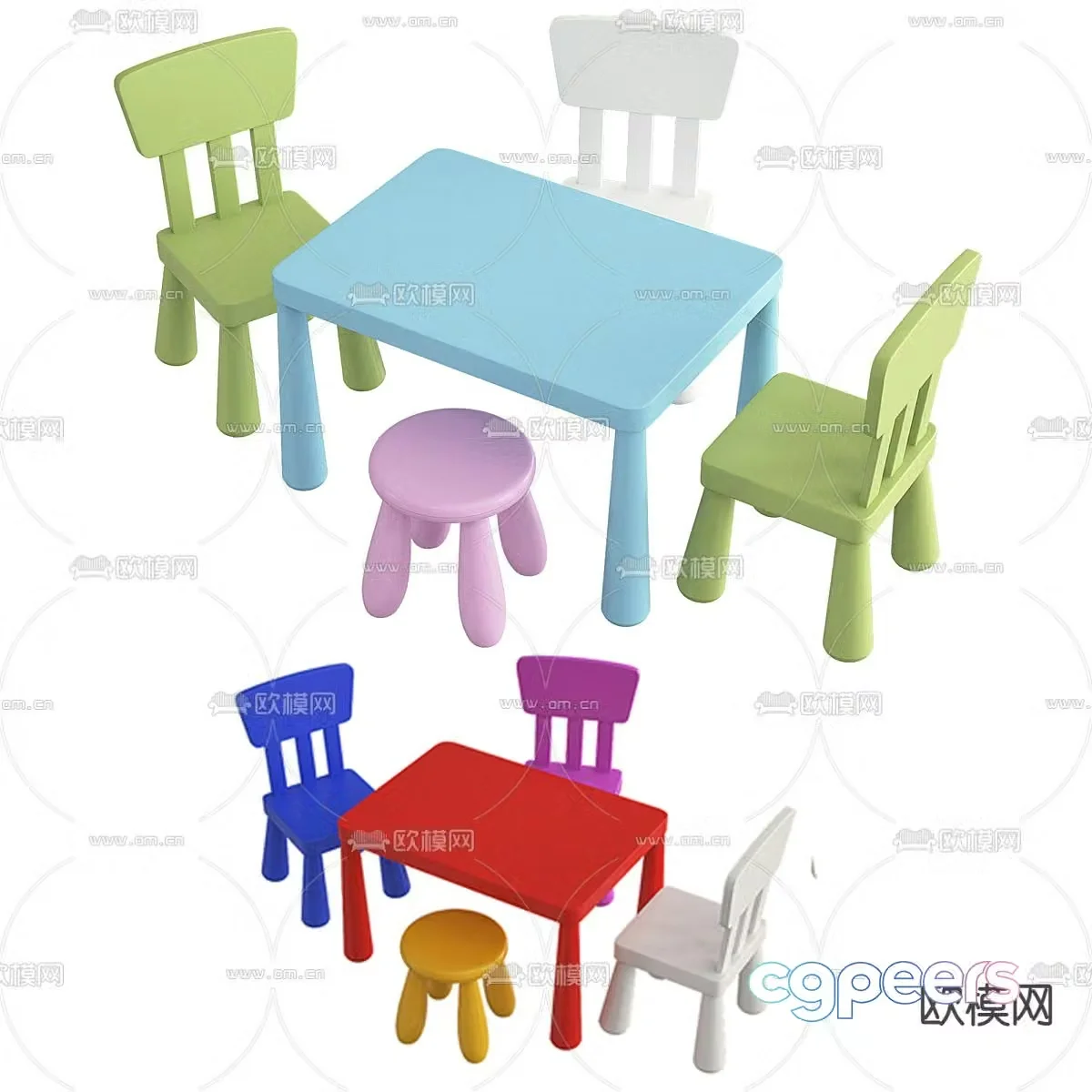 Children’s tables and chairs toy tables and chairs 3d model