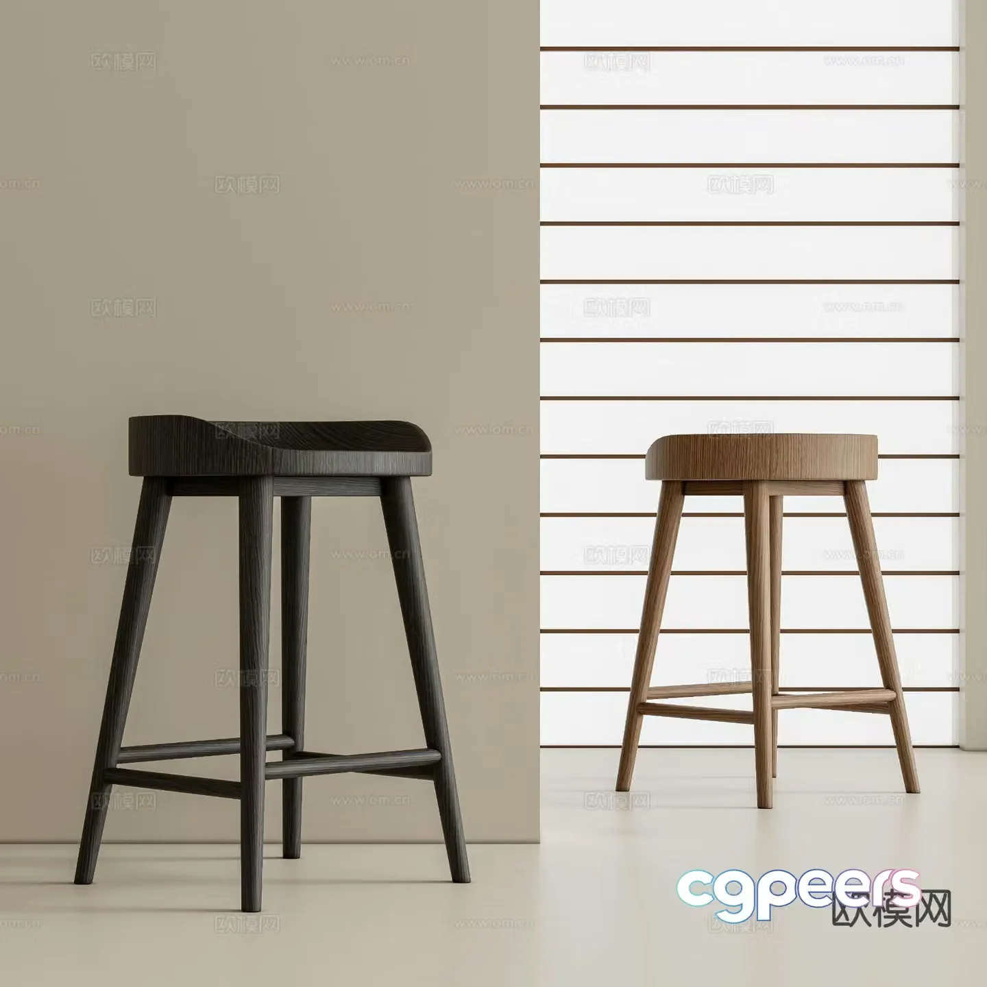 Modern bar stool bar stool high stool 3d model