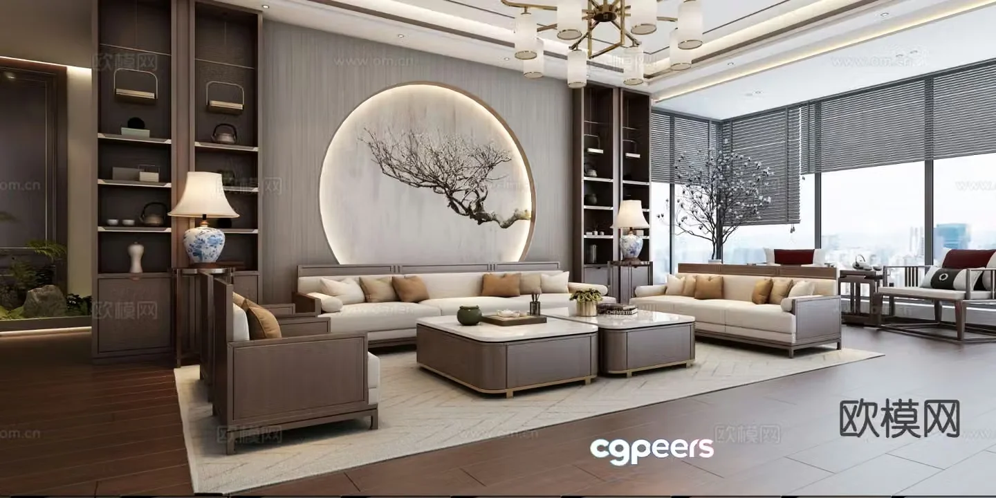 New Chinese style living room 3d model