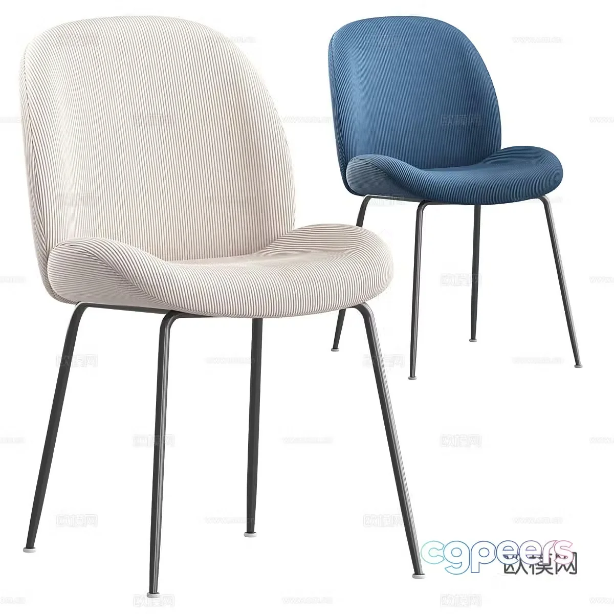 Modern minimalist Beetle StoolGroup chair 3d model