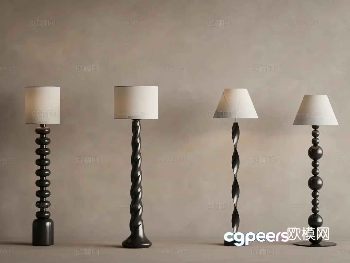 French floor lamp French retro floor lamp Retro floor lamp Wood floor lamp 3D model
