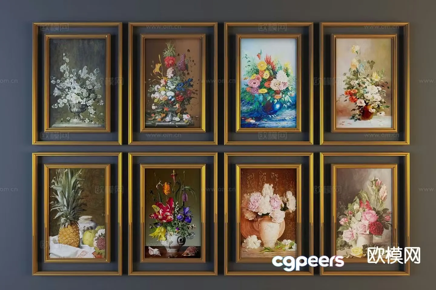 European decorative painting art painting freehand hanging painting 3D model