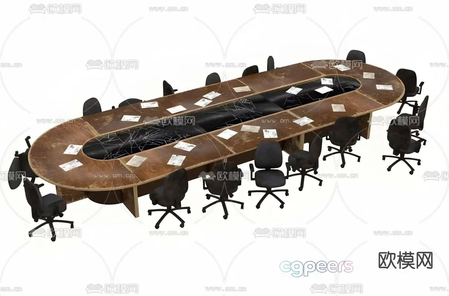 Conference tables and chairs conference table 3d model