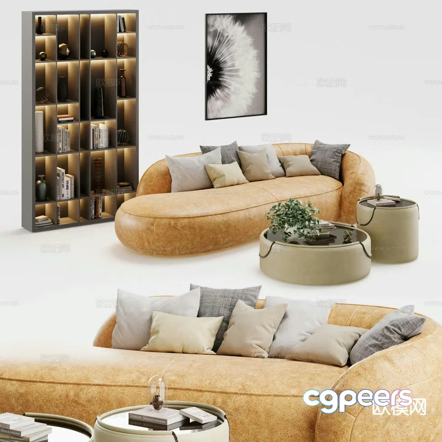 Modern sectional sofa 3d model