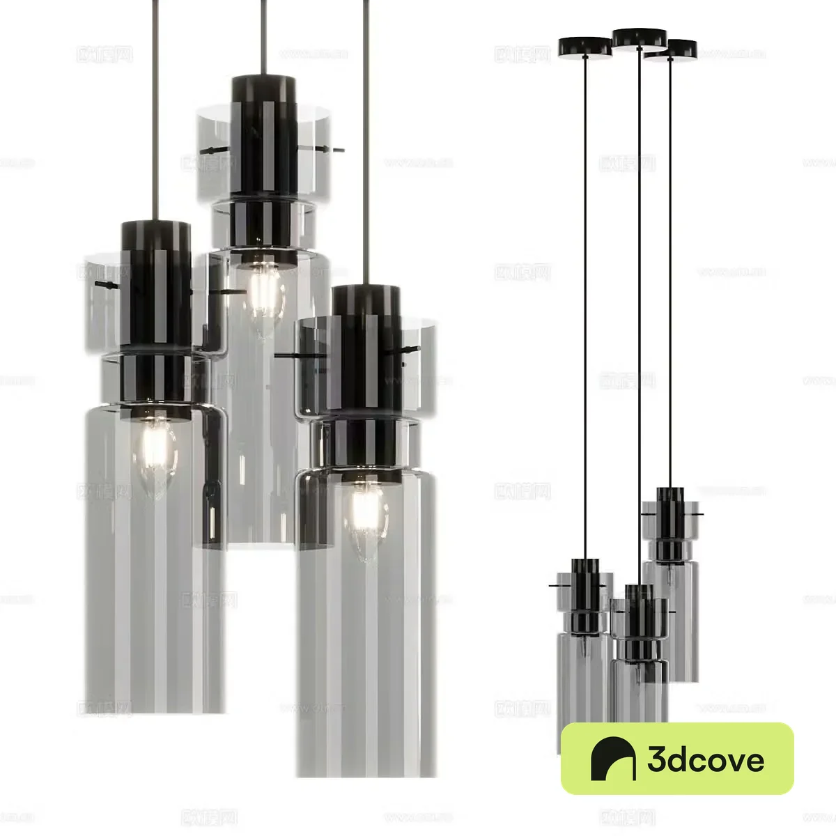 Modern Italian minimalist decorative hanging line lamp