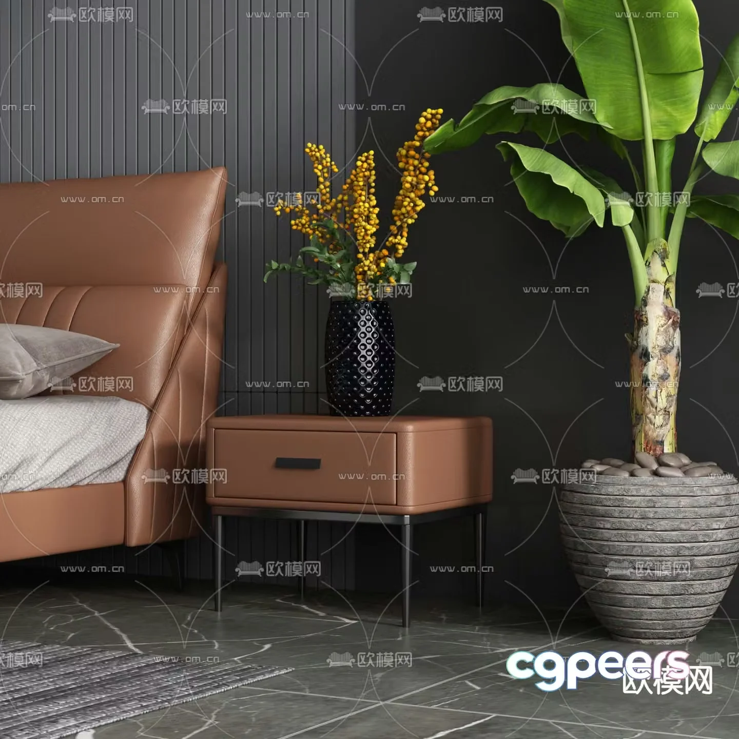 Modern bedside table 3d model