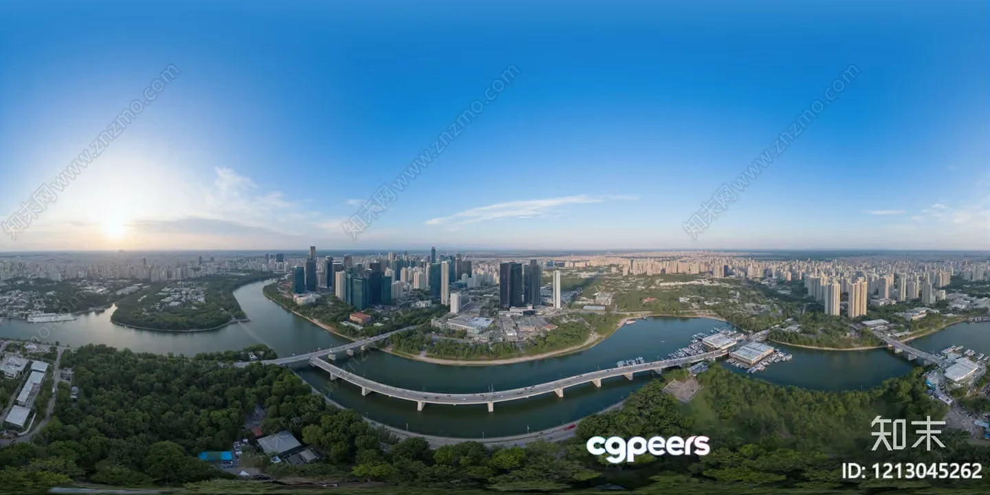 A Cityscape With A River 3D Model – 12892 – VRAY Render