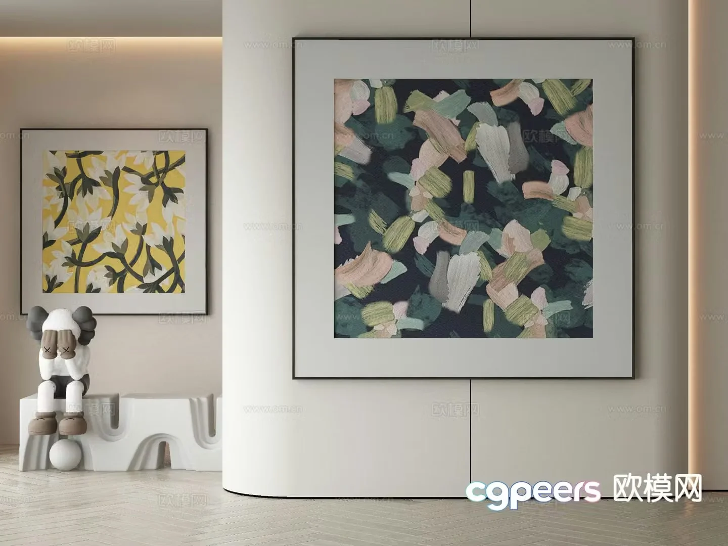 Modern art painting decorative painting 3d model