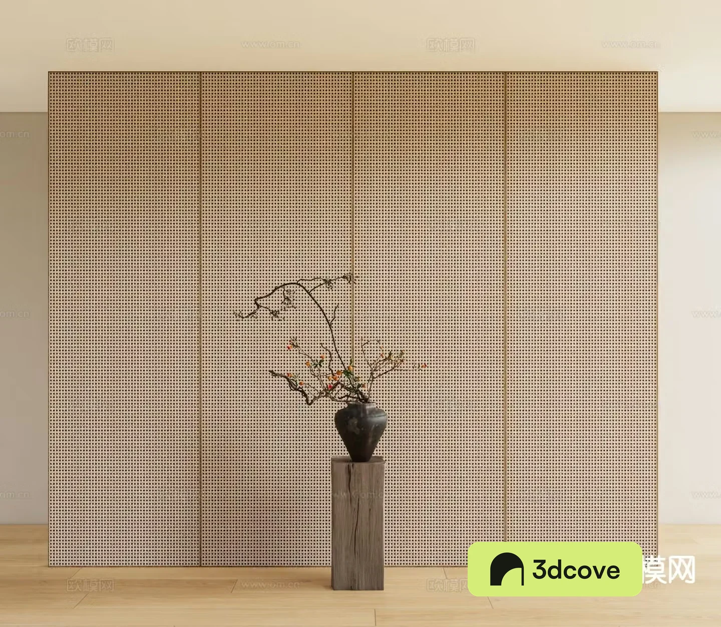 Wabi-sabi bamboo partition