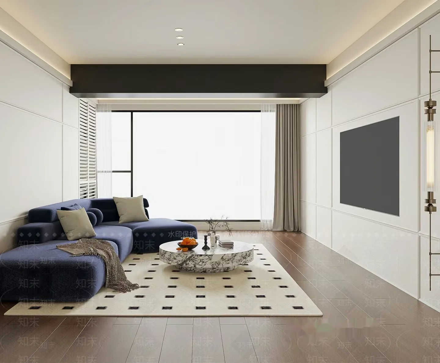 Modern Living Room 3D Model – 5198 – VRAY Render
