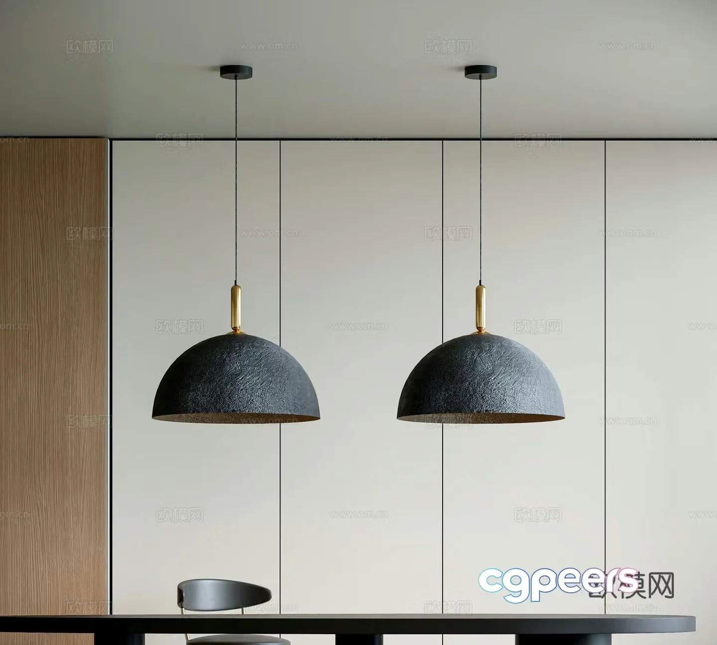 Modern dining room chandelier 3d model