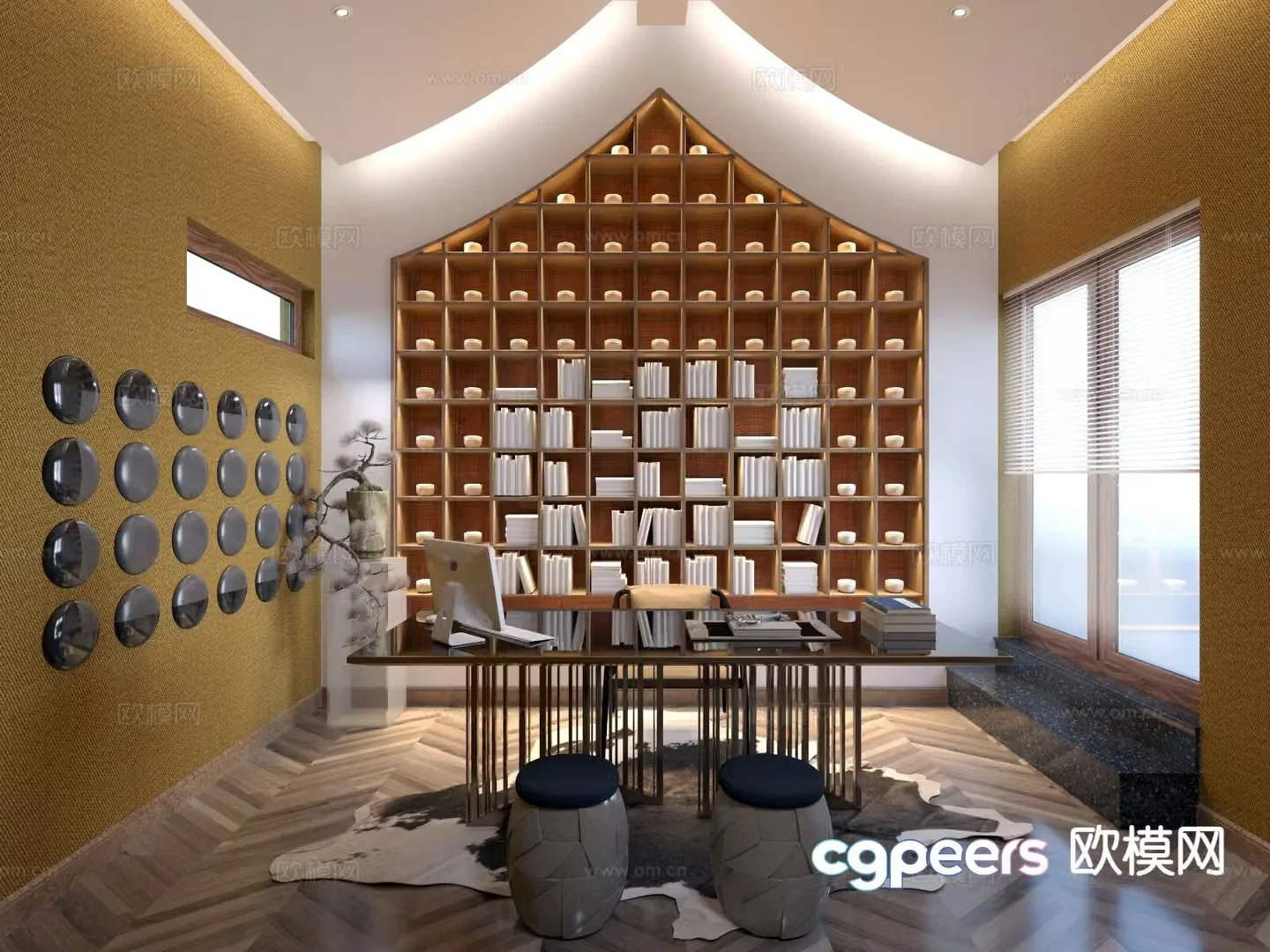 Chinese study room 3d model