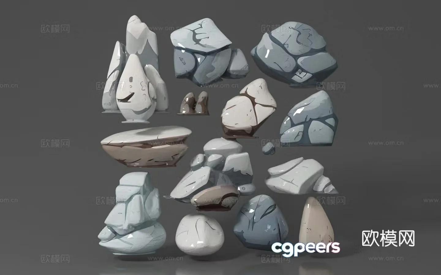 Cartoon stone cartoon style stone stone stone rock rock rock rock sculpture landscape atmosphere 3d model