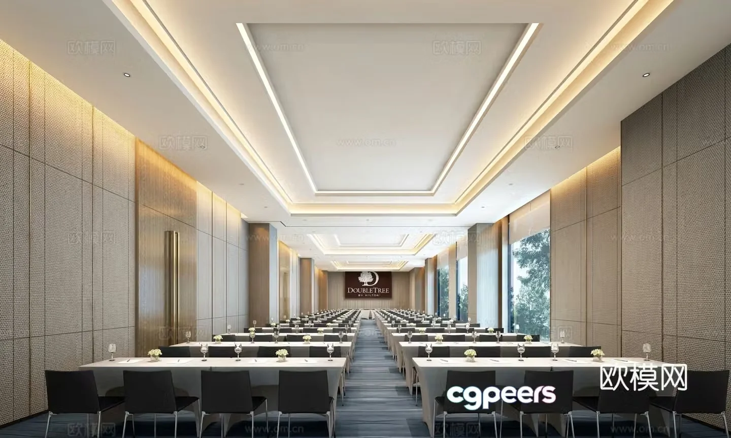 Modern hotel conference room 3d model