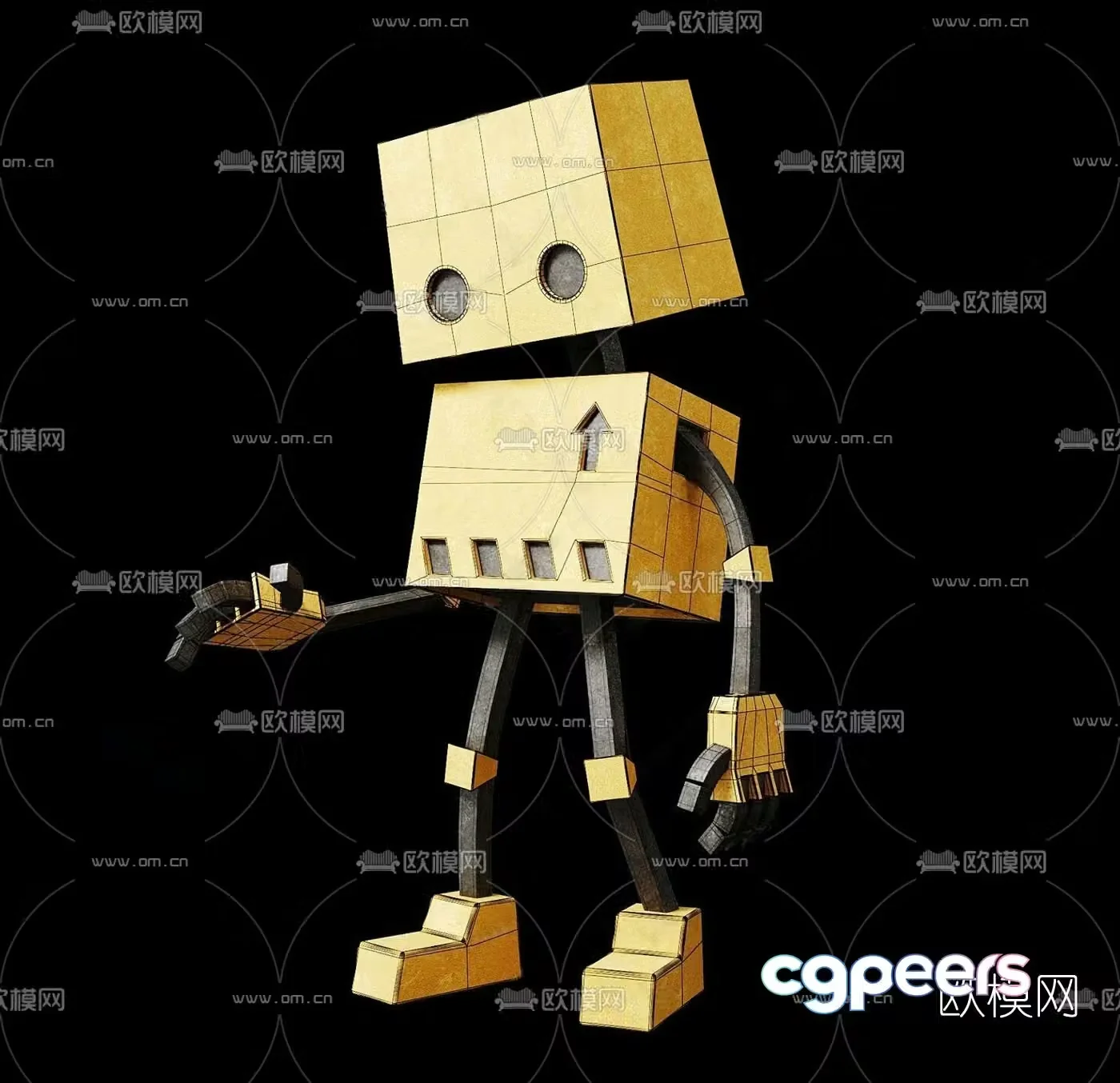 Modern robot toy figure 3d model
