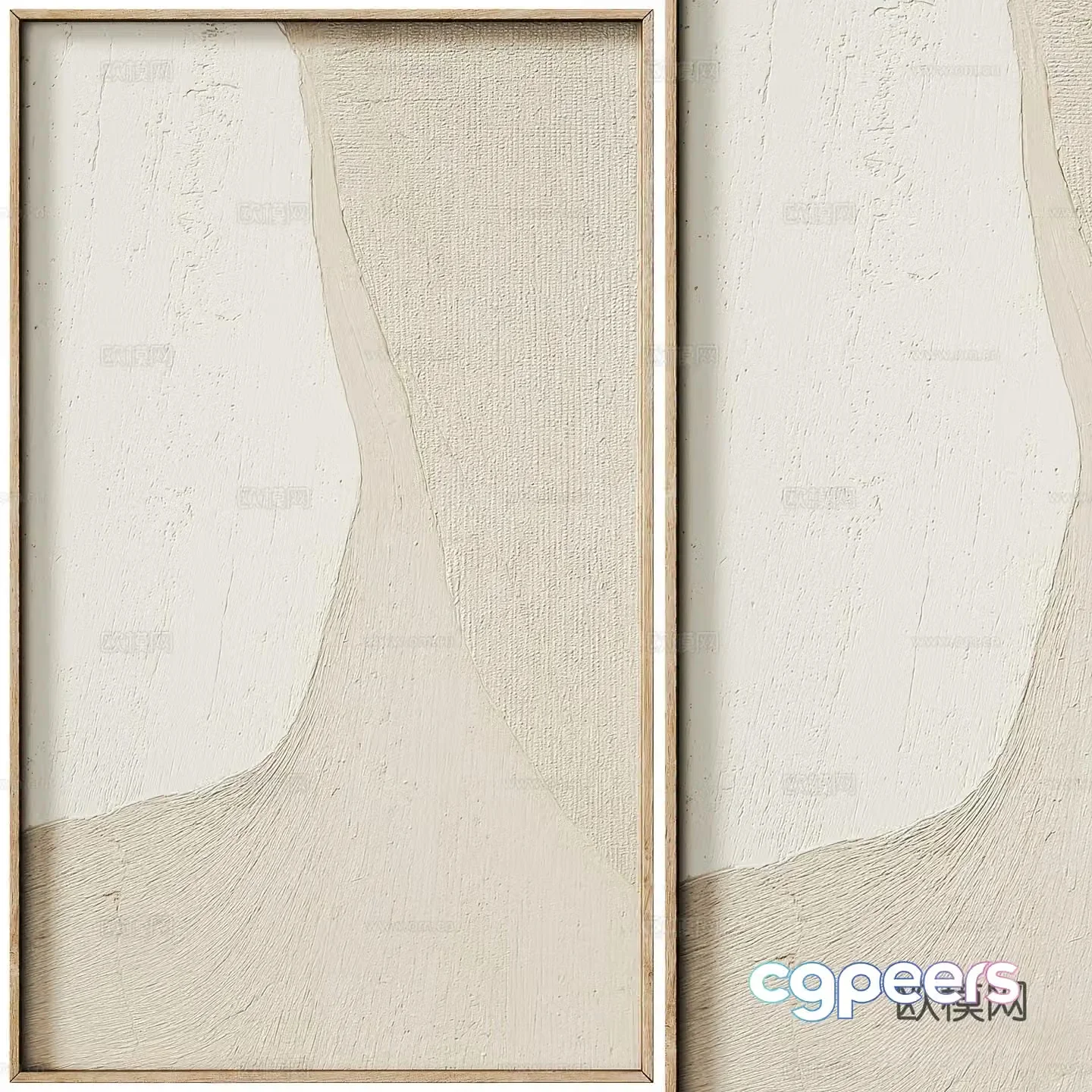 Modern art hanging painting texture painting 3d model