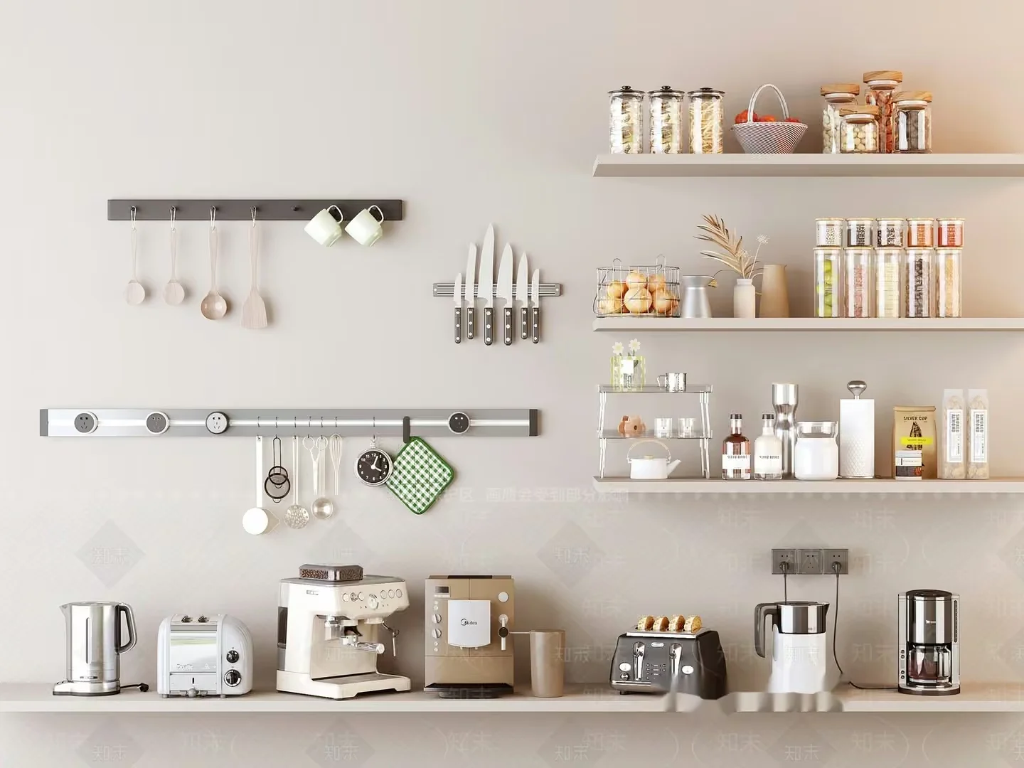 Modern Kitchen Decor 3D Model – 21073 – VRAY Render