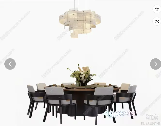 Modern Dining Room 3D Model – 13599 – VRAY Render