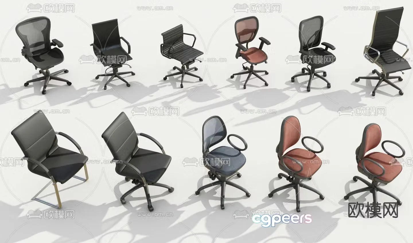 Staff chair office chair class chair conference room 3d model