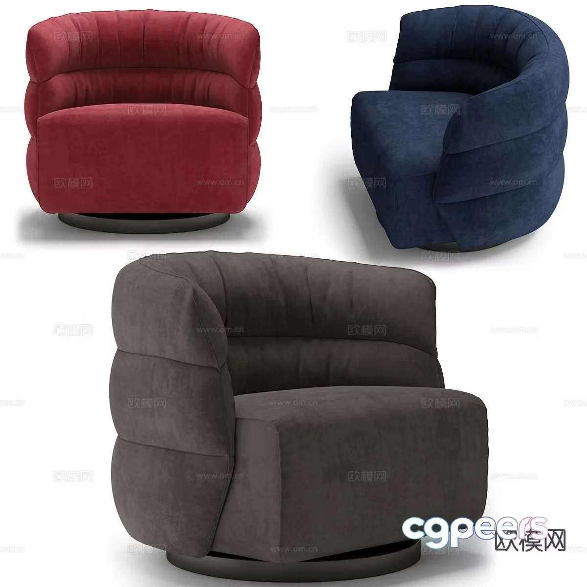 Modern single sofa casual sofa 3d model