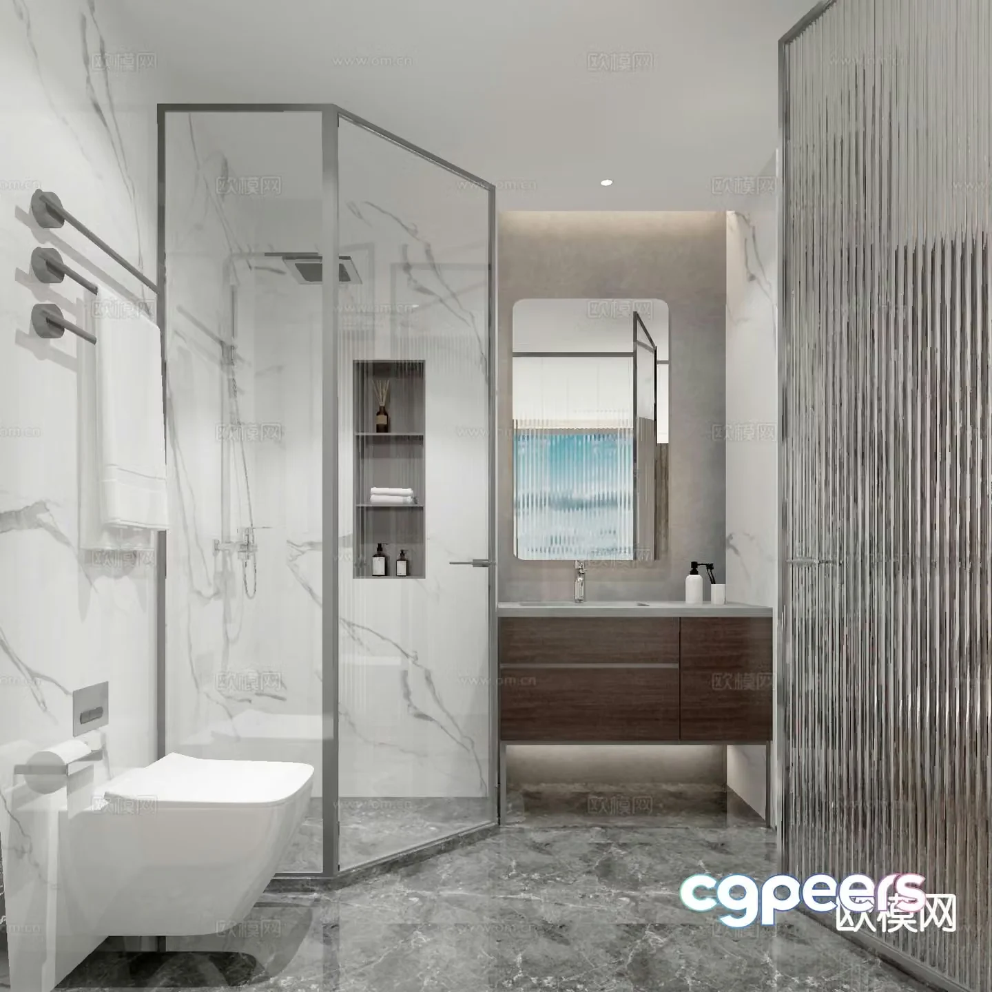 Modern bathroom bathroom toilet 3d model