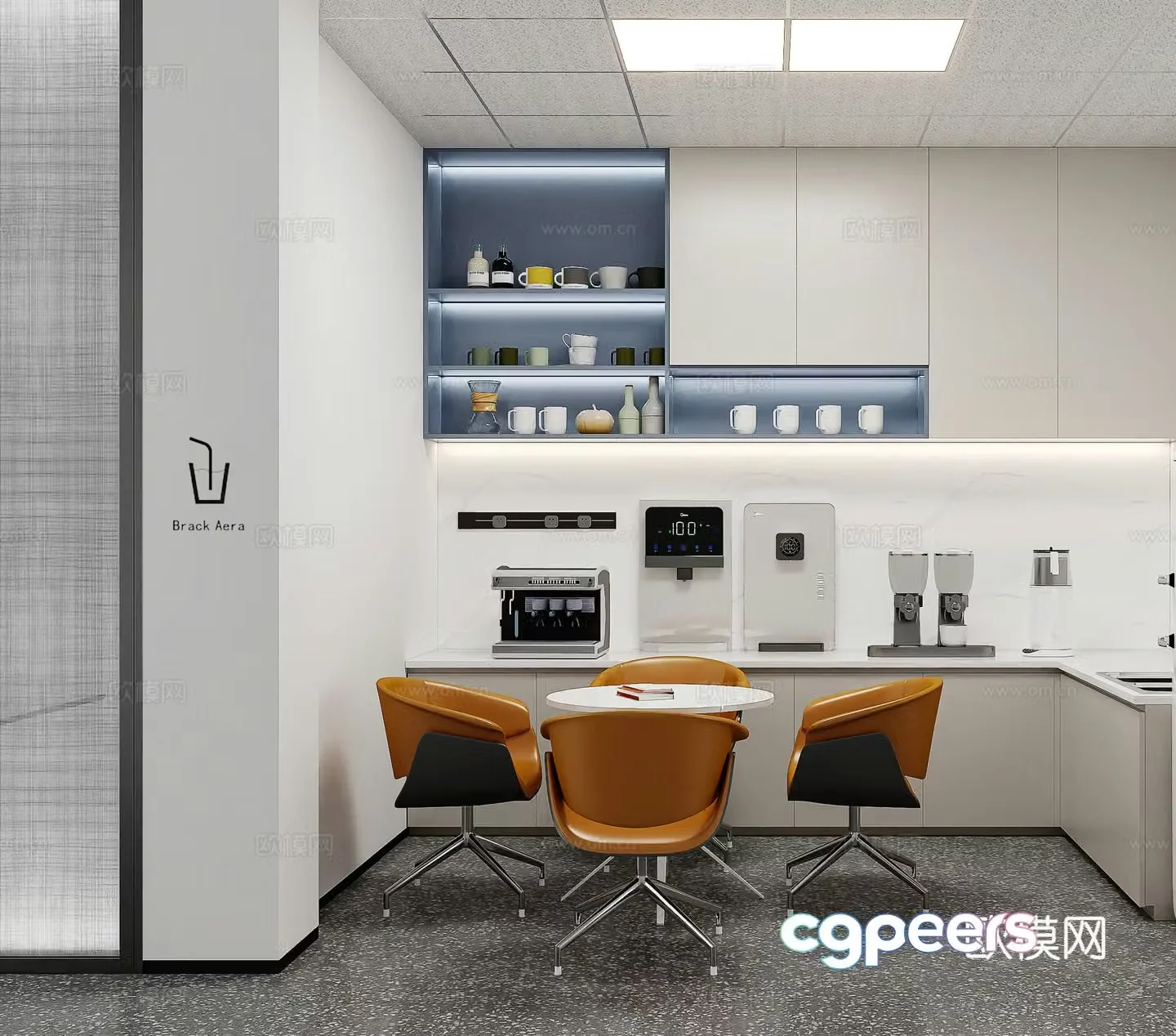 Modern office pantry 3D model