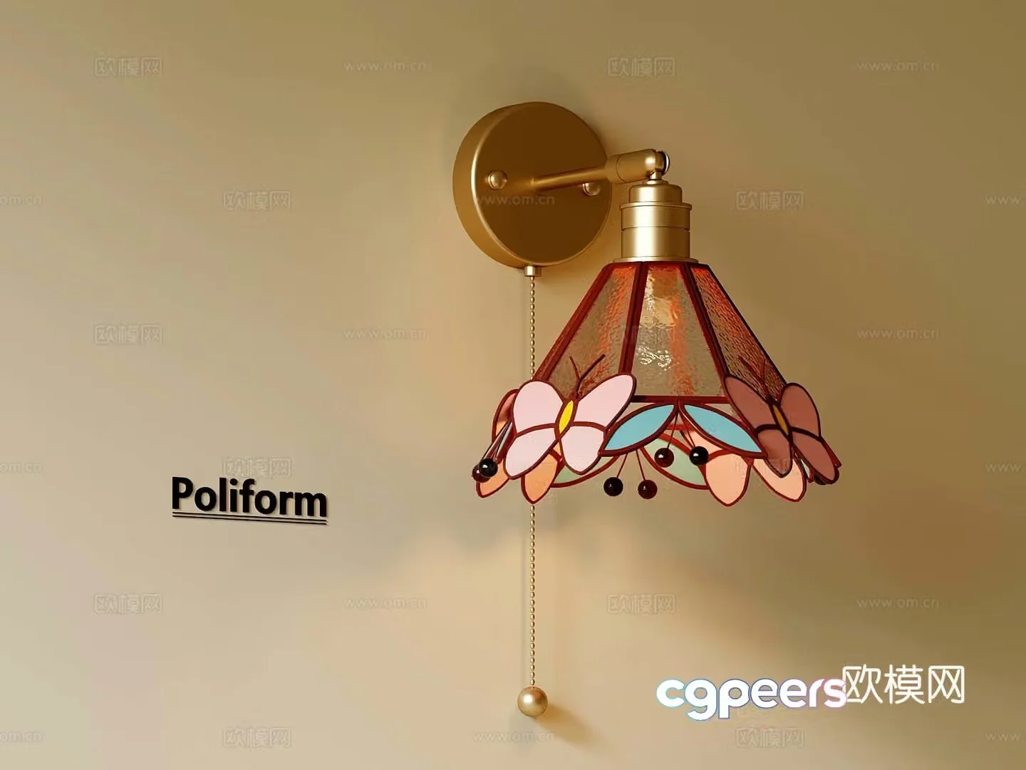 16 French wall lamp decorative lamp butterfly lamp 3d model