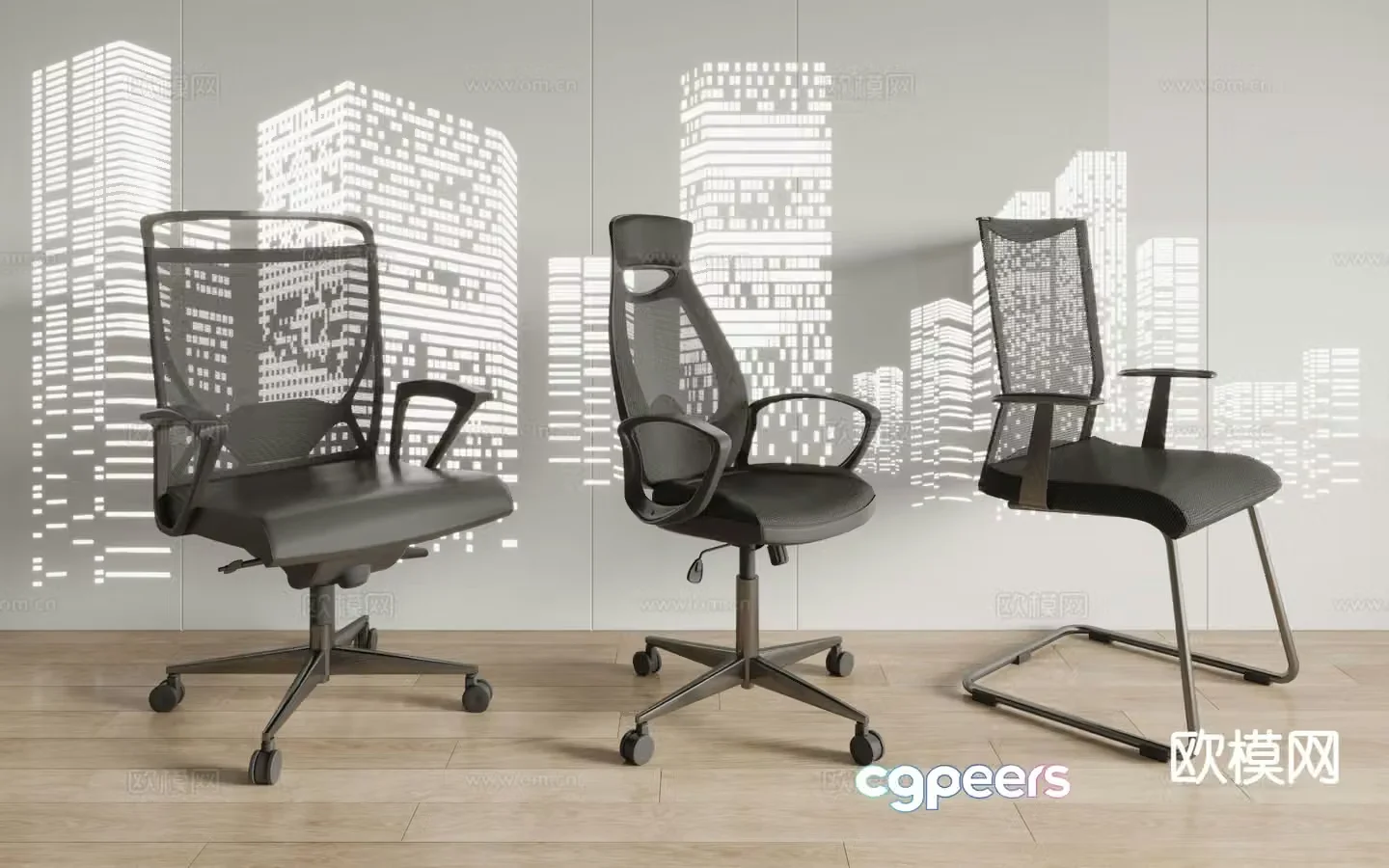 Mesh office chair computer chair conference chair 3d model