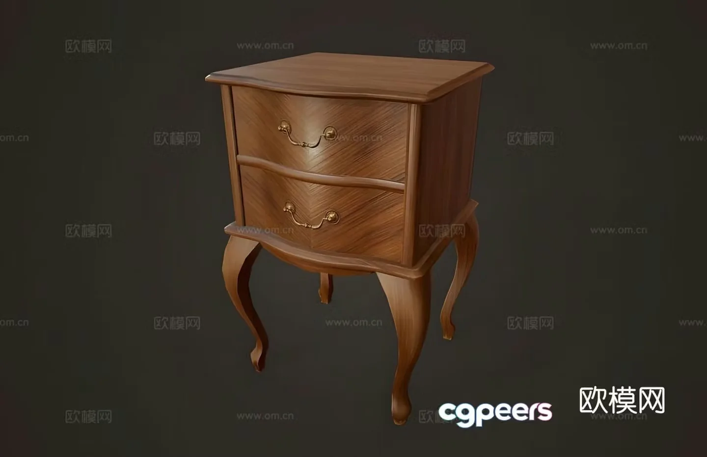 American bedside table 3d model